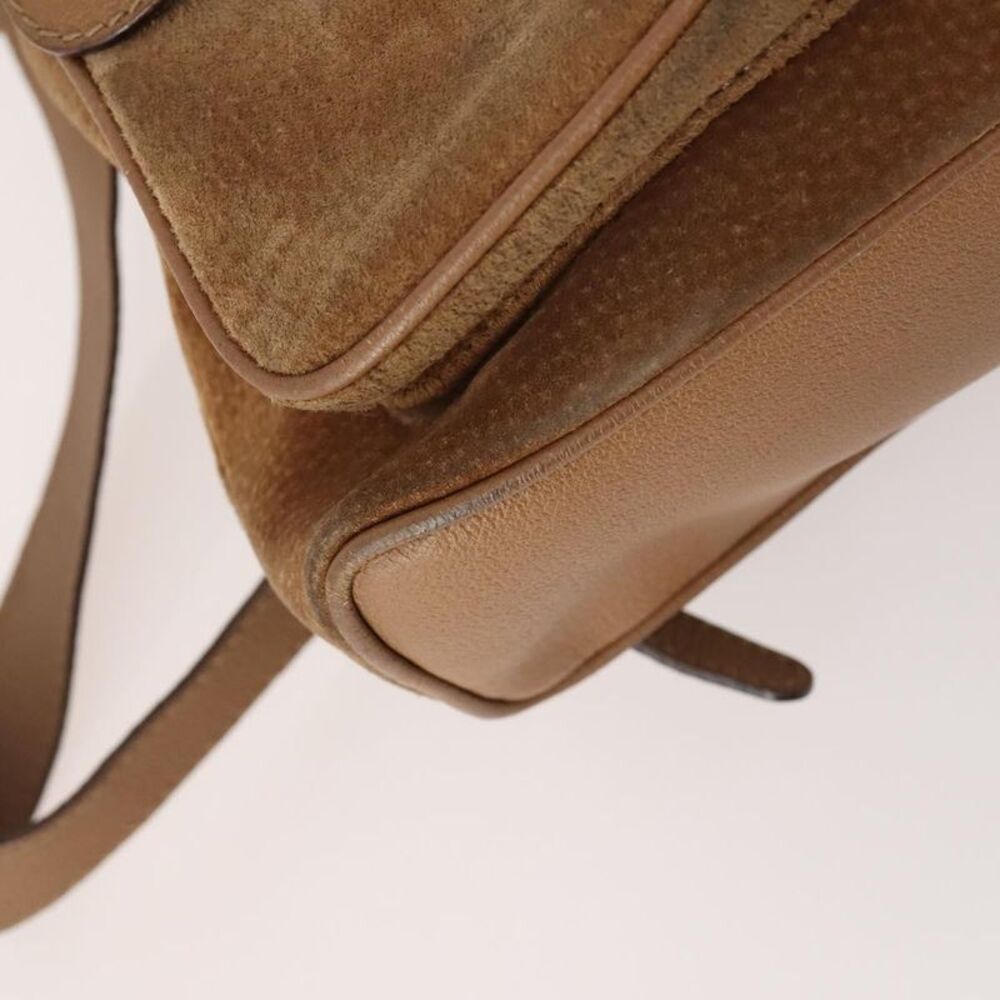 Gucci Vintage Bamboo Backpack Suede And Leather Brown Suede Backpack Bag - Picture 9 of 16